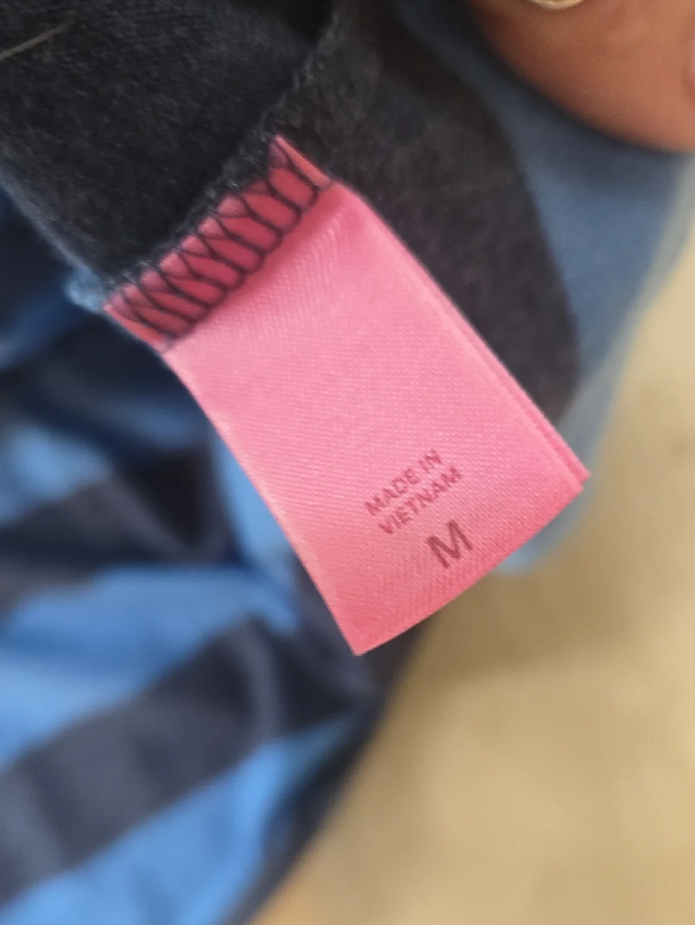 PINK Victoria's Secret Love Pink University Blue Striped Drawstring  Tunic Top - Picture 7 of 10